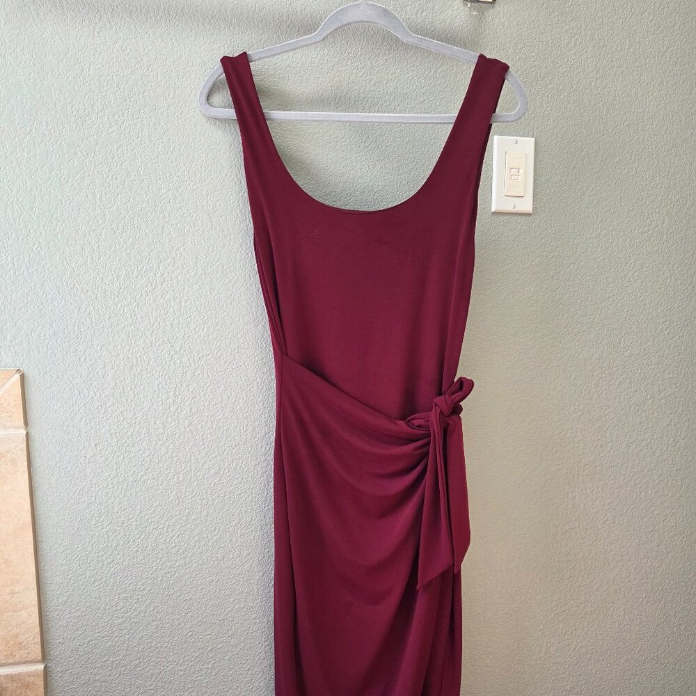 Express Scoop Neck Tie Wrap Midi Sheath Dress - Size S